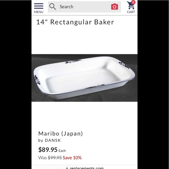 14” Dansk Rectangular Baker, pattern Dan14 - Picture 6 of 6